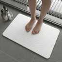 Fast Drying Stone Bath Mats for Bathroom, Non-Slip Diatomaceous Earth Bath Mat, Super Absorbent Bath Mat Stone (23.6''15.4" White Arcana), 1'3" x 1'11"