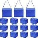 Nuogo 15 Pack Insulated Lunch Bags Bulk, Reusable Cooler Boxes, Leakproof Lunch Boxes Set, Waterproof Thermal Coolers, Insulated Beverage Bag for Women Men Work Picnic Beach(Blue)