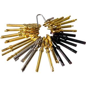 26 Skeleton Key Set Universal Replacement Skeleton Keys Kit for Antique Furniture, Dresser Drawers, Chinese Cabinet, Old Style Cabinets or Doors and Grandfather Clocks