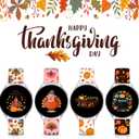 Christmas Halloween Watch Bands Compatible with Samsung Galaxy Watch 40mm 41mm 42mm 44mm 45mm 46mm, 20mm Holiday Replacement Silicone Strap for Galaxy Watch 7 / 6 / 5 / 5 Pro / 4 / 4 Classic / 3 / Active 2&1 (Autumn)