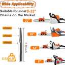 3 x Chainsaw Sharpener, Upgraded Chain Saw Sharpener Tool, Hand Crank Chainsaw Sharpening Kit with Ultra Sharp Tungsten Steel Bit, Gloves, Bag and Brush, Chainsaw Blade Sharpener Jig for 8"-22" Chain Saws