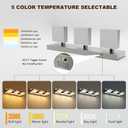 Joossnwell Brushed Nickel Vanity Lights for Bathroom Light Fixtures (3-Light, 19.69-Inch) Dimmable 5CCT Modern Bath Lighing Fixture Over Mirror LED Vanity Lighting