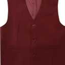 A&J DESIGN Boy's 4 Button Formal Suit Vest Dress Waistcoat with Pockets, Size 6 Years (Burgundy)