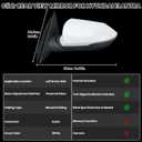 Driver Side Mirror Compatible with 2021-2025 Hyundai Elantra w/Blind Spot Detection Heated Manual Folding Power Glass Turn Signal Rear View Mirror Replace 87610AA170 White 8 Pins USA Built