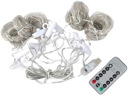 USB-Powered LED Copper Wire String Lights, 8 Modes with Hooks, Waterproof for Indoor and Outdoor Decoration