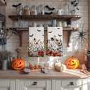 Artoid Mode Ghost Pumpkins Bats Floral Halloween Kitchen Towels Dish Towels, 18x26 Inch Quick Dry Microfiber Hand Towels for Kitchen Drying Set of 2 (Beige)