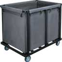 Commercial Laundry Cart with Wheels,600 lbs Commercial Laundry Hamper with Steel Frame and Oxford Cloth Bag,Industrial Laundry Cart for Hotel,Laundry Room 400L(Gray)