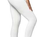 Conceited High Waisted Ultra Soft Leggings for Women - Full Length, White, Size S/M