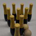 Wooden Lawn Bowling - Adults and Kids Bowling Set with 10 Pins, 2 Balls, Carry Bag - Indoor and Outdoor Games - Skittle Yard Games (Black)