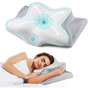 Cervical Neck Pillow - Ergonomic Side Sleeper Pillow for Pain Relief, Contour Cervical Pillow for Sleeping, Memory Foam Pillows for Neck Support, Orthopedic Bed Pillow for Back Stomach Sleepers