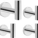 Livabber Bathroom Towel Hooks, 304 Stainless Steel Robe Shower Hooks Wall Mounted, Heavy Duty Towel Hangers for Bathroom Kitchen Bedroom (4 Pack, Chrome)