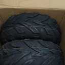 Wear-Resistant, Hyssk 145/70-6 ATV Tire with Rim, 4PR, Go-kart/UTV/Quad 6'' Tubeless Wheel, Set of 2