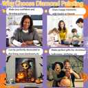 5 x Halloween Diamond Art Kits for Adults-Halloween 5D Diamond Painting, Gem Art for Adults, Horror Gem Painting Kits for Wall Home Decor Arts Craft 12x16inch (G4729)