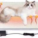 Cat Heating pad Indoor,Temperature Adjustable Kitten Heating pad Newborn with 12VDC Safe Voltage and Machine WashableS17 * 12IN