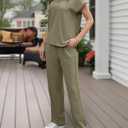 Women's Casual 2-Piece Set - Wide-Leg Pants & Batwing Sleeves (XL)