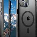 Magnetic for iPhone 13 Case, [Compatible with MagSafe][Military Grade Drop Protection][Heavy Duty Protection][Non-Slip][Shockproof] 2-Layer Durable Bumper Phone Case 6.1''-Black