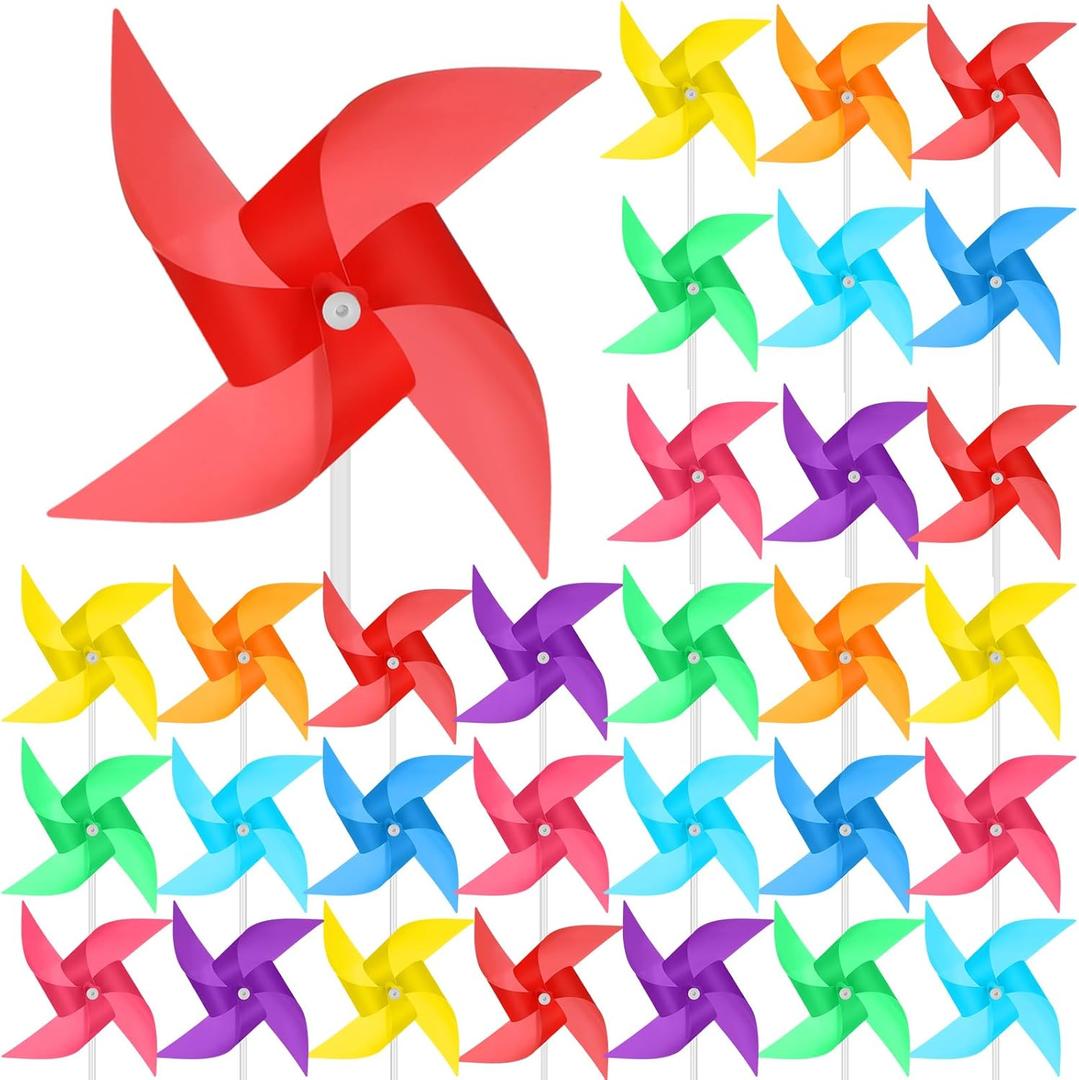 160 Pcs Colorful Pinwheels 8 Mixed Colors Plastic Wind Spinners Pinwheels for Yard and Garden Lawn DIY 4 Vane Windmill Party Favors Gifts for Adults Home Indoor Outdoor Decorations
