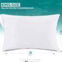 Set of 2 Pillow Protectors with Zipper King Size, Bed Bug and Dust Mite Proof Pillow Covers, Ultra Soft Pillow Encasements, Moisture Wicking and Waterproof Pillow Cases by Utopia Bedding (White)