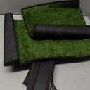 HQ4US 4LEGS Dog Grass Pad with Foldable Dog Litter Box, Small Liner Base (23”×15”) for Balcony, 2 Artficial Grass Pee Pads for Dogs, Pee Pad Holder, Potty Training