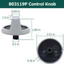 2 PC 803119P Control Knob Compatible with Speed Queen Washer Replace 803119 2813209 AP5619372