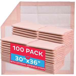Chucks Premium Disposable Underpads 30x36 [100-Count] Ultra Absorbent Chux Incontinence Bed Pads Disposable Adult with Adhesive Tape, Pee Pads Pet Training Pads XX-Large 30x36 Bulk Pack (30" x 36")