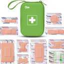 Adhesive Bandages Variety Pack 180 PCS,Various Sizes Large Waterproof,Adhesive Flexible Fabric Bandages Breathable A024 (Green)