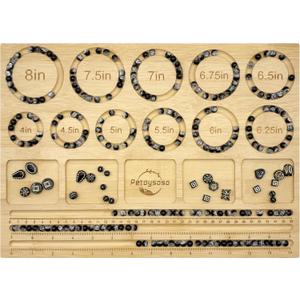 Petoysoso Bead Boards for Jewelry Making, Thicken Bamboo Beading Board for Jewelry Bracelet Making, Bracelet Bead Board, Bracelet Bead Board for Bracelet, Jewelry Making Supplies 15.3x 11.2x0.5 Inches