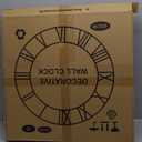 LEIKE Large Wall Clock, 24" Silent Non-Ticking, Battery Operated, Oversized, Decorative Retro Black Metal Clock for Living Room,Farmhouse, Dinner Room,Indoor, Outdoor Decor(60cm, Black Arabic Number)