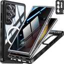 TOPF&B Privacy Case for Samsung Galaxy S24 Ultra, Compatible MagSafe, Magnetic Cover, Full Body Case, Black