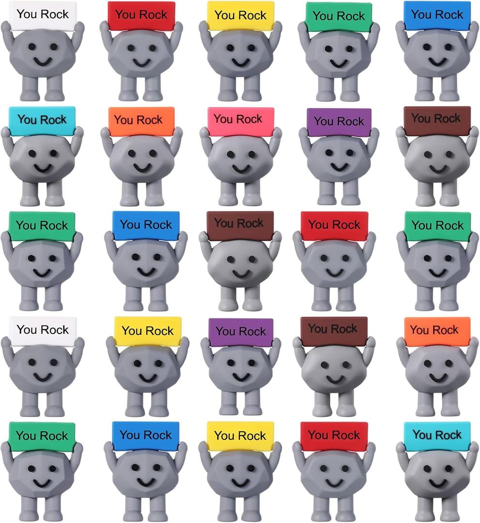 Gejoy 25 Pcs Mini Rubber Stone Toys Positive Mini Rock Figurines to Hide You Rock Stone Gifts Decorations and Encouragement Birthday Motivational Gifts for Colleague Staff Teacher