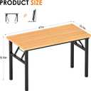 Need Office Computer Desk - 47.2L Sturdy and Heavy Duty Folding Laptop Table,Writing Table/Home Office Desk/Sewing Table,No Assembly Required (Teak Color) AC5BB12060