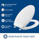 BEMIS 1900SS Commercial Heavy Duty Closed Front Toilet Seat with Cover, Industrial Seat with Chrome No Slam Hinges, Made in USA, Elongated, White