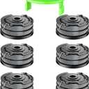 7 Pcs Dual Line String Trimmers Spools Compatible with Greenworks Model 2101602, 2101602A, STBA40B210, BST4000, 0.065" Line Replacement Spool (2900719) and Spool Cap Cover(6 Spools + 1 Cap)