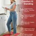 Ophanie Kitchen Mats for Floor, 3/4 Inch Thick Kitchen Rugs, 20''x32'' Anti Fatigue Standing Cushioned Mat, Waterproof,Comfort Ergonomic Mat for Office, Home, Sink, Red Non-Slip Bottom