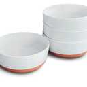 Ceramic Flat Bowls Set of 8 For Soup, Salad, Rice, Cereal, Breakfast, Dinner, Serving, Oatmeal, etc - Microwave, Dishwasher and Oven Safe Porcelain Bowl for Eating and Kitchen - Vanilla
