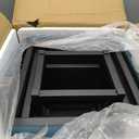 5 in 1 Nesting Ottoman Cube Chair, Stackable Stools, Leather Square Ottoman Bench, Foot Stool with Wheels for Living Room,Dining Room 15.75x15.75x16.54 inches (Black)