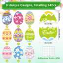 54Pcs Easter Egg Cutouts, Spring Classroom Bulletin Board Decorations, Colourful Eggs Paper Cutting with DIY Photo Space for School Easter Party Home Wall Decor