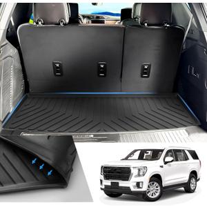 T TGBROS Custom Fit Cargo Mat for 2021-2023 Chevrolet Tahoe/GMC Yukon Behind The 3rd Row Seats All Weather Cargo Liner Rear Trunk Liner Non-Slip TPO Odourless