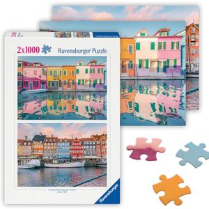 Ravensburger - Colorful Houses - 2 x 1000 Piece Jigsaw Puzzle - Stunning Imagery of Homes from Around The World - Vibrant Colors - Frameable - Premium Quality - Puzzles for Adults