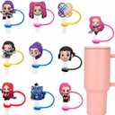 4 x 10 Pack Demon Movie Hunters Silicone Straw Toppers for Stanley Cup 40 30 oz, Reusable Dust-Proof StraW Cover Cap, Straw Accessories for Water Tumbler