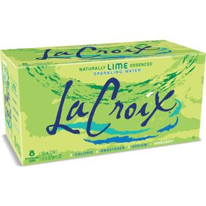 La Croix Sparkling Water, Lime, 12 Fl Oz (pack of 8) (EXP 12/17/25)