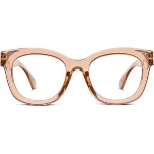 Peepers by PeeperSpecs Oprah's Favorite Center Stage Women's Oversized Blue Light Blocking Reading Glasses, Tan,  +2.00