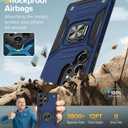 for Samsung Galaxy S25 Ultra 5G Case Rugged Military Grade Heavy Duty Armor Shockproof S25 Ultra Phone Case with 360 Metal Ring Kickstand Mount Magnetic Cover for Samsung Galaxy S25 Ultra (Blue)