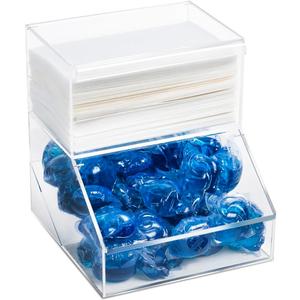 Inevibe Laundry Pod Holder & Dryer Sheet Dispenser - 2 Compartment Acrylic Container w/Lids for Storing Clothes Pins, Dishwasher Pods for Laundry Room Organization