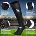 2 x Baseball Socks and Belt Combo Set for Youth Boys Girls Adult, Softball Tball Belt Socks with Elastic Belts (Large, Black)