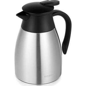 34 Oz Thermal Coffee Carafe, Stainless Steel Insulated Vacuum coffee crafts to keep coffee hot, 1 Liter Tea Water Coffee and Beverage Dispenser (Silver)