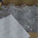 48 piece Stemless Unbreakable Crystal Clear Plastic Glasses Set of 48 Small (10 Ounce - Gold Rim)