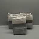 danpinera 3 Pack 11"x11" Woven Basket for Organizing, Square Storage Baskets for Pillows, Towels, Toy, Clothes, Magazines, Decorative Storage Cubes for Bedroom, Living Room, Classroom, Grey (White & Gray)