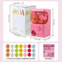 Mini Gashapon Machine, Pink Party Toy Dispenser with 21 Reusable Capsule Balls, Manual Operation, 9 x 4 x 5.5 inches