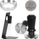 51mm Espresso Tamper Kit - Dual-Spring Calibrated Coffee Tamper, 8-Needle WDT Tool Espresso Distribution Tool, Magnetic Aluminum Dosing Funnel, Reusable Puck Screen, Fit Delonghi 51mm Portafilters